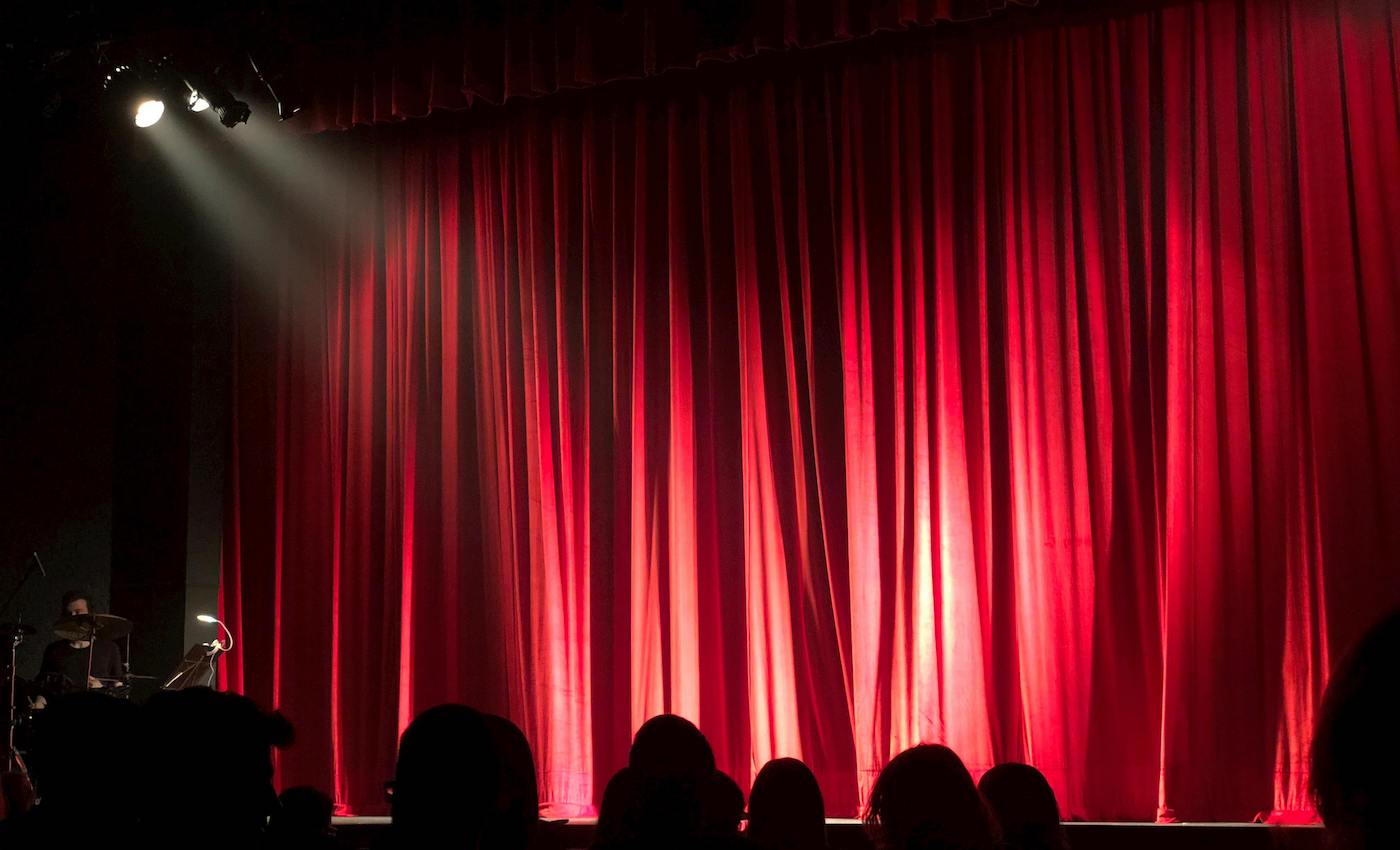 Stage with Red Curtain